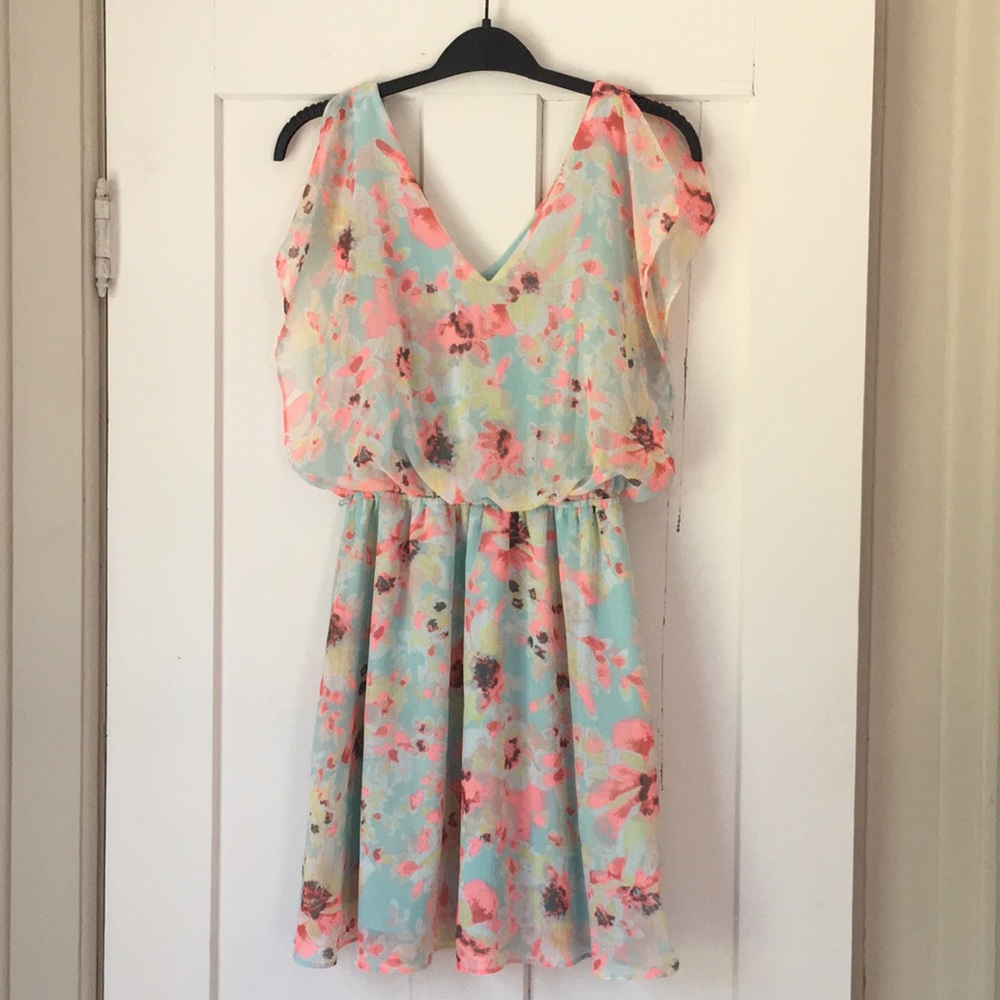Candies Dress Bat Sleeves Elastic Waist, M